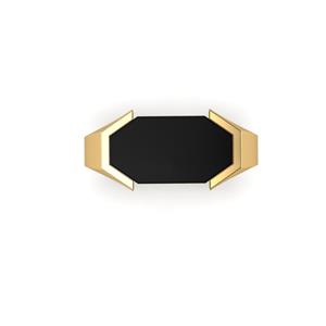 Gold Octaganol Onyx Signet Ring